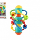 Spiralna grzechotka i gryzak z kulkami dla niemowląt