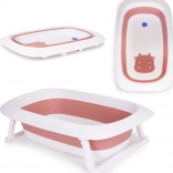 Składana wanienka dziecięca z odpływem Ecotoys – Różowa