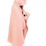 Cozy Noxxiez flaming – ciepły dziecięcy koc z kapturem i kieszeniami-łapkami