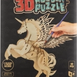 Moxy drewniane 3D kolorowanki puzzle jednorożec