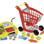 Wózek zakupowy z akcesoriami i kasą dla dzieci