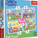 Puzzle 4w1 Świnka Peppa dla dzieci 3+