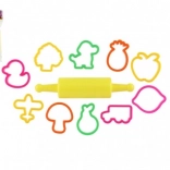 Wykrawacze do modeliny NARA z plastikowym wałkiem - 11 szt.