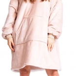 Cozy Noxxiez CH357 Beżowa – ogrzewająca telewizyjna bluza-koc z kapturem dla nastolatków i dorosłych