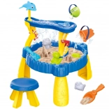 Woopie Stolek wodny i piaskowy XL z krzesełkiem 2w1 Delfinek 12 el.