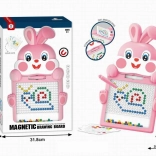 Magnetyczna tablica króliczek 46,5 cm różowa