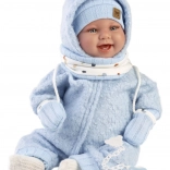 Realistyczna lalka bobas z dźwiękami i miękkim materiałowym ciałem 44 cm