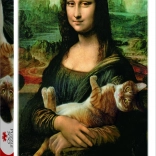 Puzzle Mona Lisa i kot Mruczek