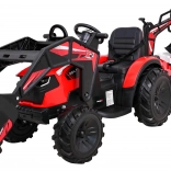 Dziecięcy traktor do jazdy z przyczepą czerwony