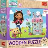 Drewniane puzzle Wesoła Gabby i przyjaciele 24 elementy
