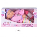 Lalka bobas 30 cm w ubranku z akcesoriami