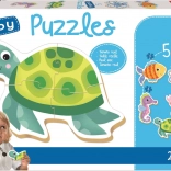 Educa baby puzzle zwierzęta wodne 5w1 (3–5 elementów)