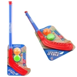 Kij hokejowy z piłeczką i krążkiem dla dzieci
