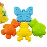 plastikowe foremki do piasku zwierzątka, zestaw 4 szt. w siatce