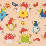 Goki drewniana układanka i model 3D Krasnale