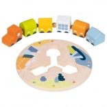 goki przewlekany drewniany pociąg z pięcioma wagonikami