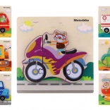 drewniana układanka - środki transportu