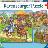 Ravensburger puzzle rycerski turniej 3×49 elementów