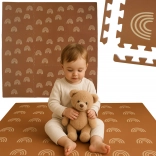 Mata piankowa HUMBI 180 × 180 cm – brązowe tęcze, 9 elementów, wodoodporna i bezpieczna