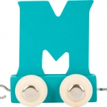 Small Foot drewniany wagonik z literą M – kolorowy alfabet