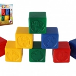 Kolorowe plastikowe klocki dla dzieci ze zwierzętami, zestaw 8 szt.