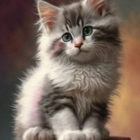 Mozaika diamentowa – kociątko na książkach