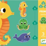 DJECO Puzzle W morzu 3w1 (4,6,9 elementów)