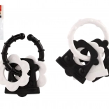 Gryzaki dla niemowląt – czarno-białe kształty, grzechotka i uchwyt