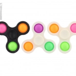 Spinner bubble pops plastik 7 cm – antystresowa zabawka 3 kolory