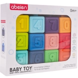 Zestaw gumowych sensorycznych kostek z aktywnościami matematycznymi (12 szt.)