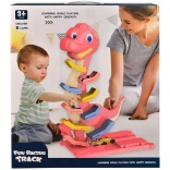 Piętrowy tor samochodowy Dinozaur z autkami