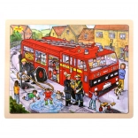 Bigjigs Toys drewniane puzzle Strażacy 24 elementy