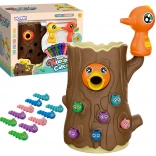 Woopie magnetyczna gra zręcznościowa złap robaczka – 2 dzięcioły i 10 robaczków