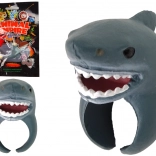 Edukacyjny pierścieniowy gadżet na palec z głową rekina