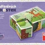 Dino drewniane kostki Leśne zwierzęta