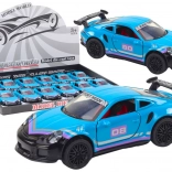 Metalowy sportowy samochodzik 1:32 z napędem inercyjnym – turkusowy
