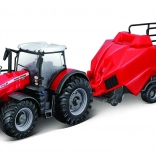 Model traktora Massey Ferguson 8740S z prasą do bel