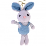 uroczy pluszowy króliczek do kluczy w ogrodniczkach