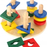 Drewniana wieża motoryczna z geometrycznymi kształtami SMALL FOOT