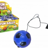 Piłka nożna na gumce jojo 6 cm niebieska