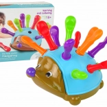 jeż układanka niebieski z kolorowymi kolcami