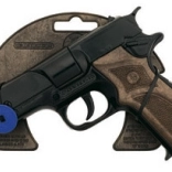 Policyjny metalowy pistolet na kapiszony, czarny, 8 strzałów