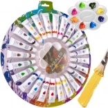 Farby akrylowe 24×12 ml z paletą MAALEO