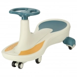 Grawitacyjny jeździk z kołami LED i muzyką, niebiesko-biały, 76 cm, udźwig 100 kg