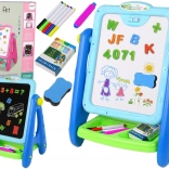 Edukacyjna tablica 2 w 1 Niebieska kredowa pisaki