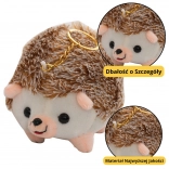 Pluszowy jeżyk brelok brązowy 9 cm