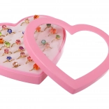 Zestaw pierścionków z kolorowymi kamykami dla dzieci