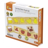 Drewniana gra edukacyjna Sortuj i dopasuj kolory i kształty