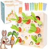 Drewniana gra zręcznościowa Dopasuj Marchewkę