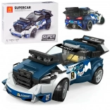 Techniczne klocki konstrukcyjne sportowy samochód niebieski 164 elementy z naklejkami